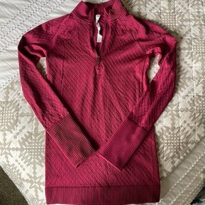 lululemon long sleeve quarter zip shirt - pink, 2